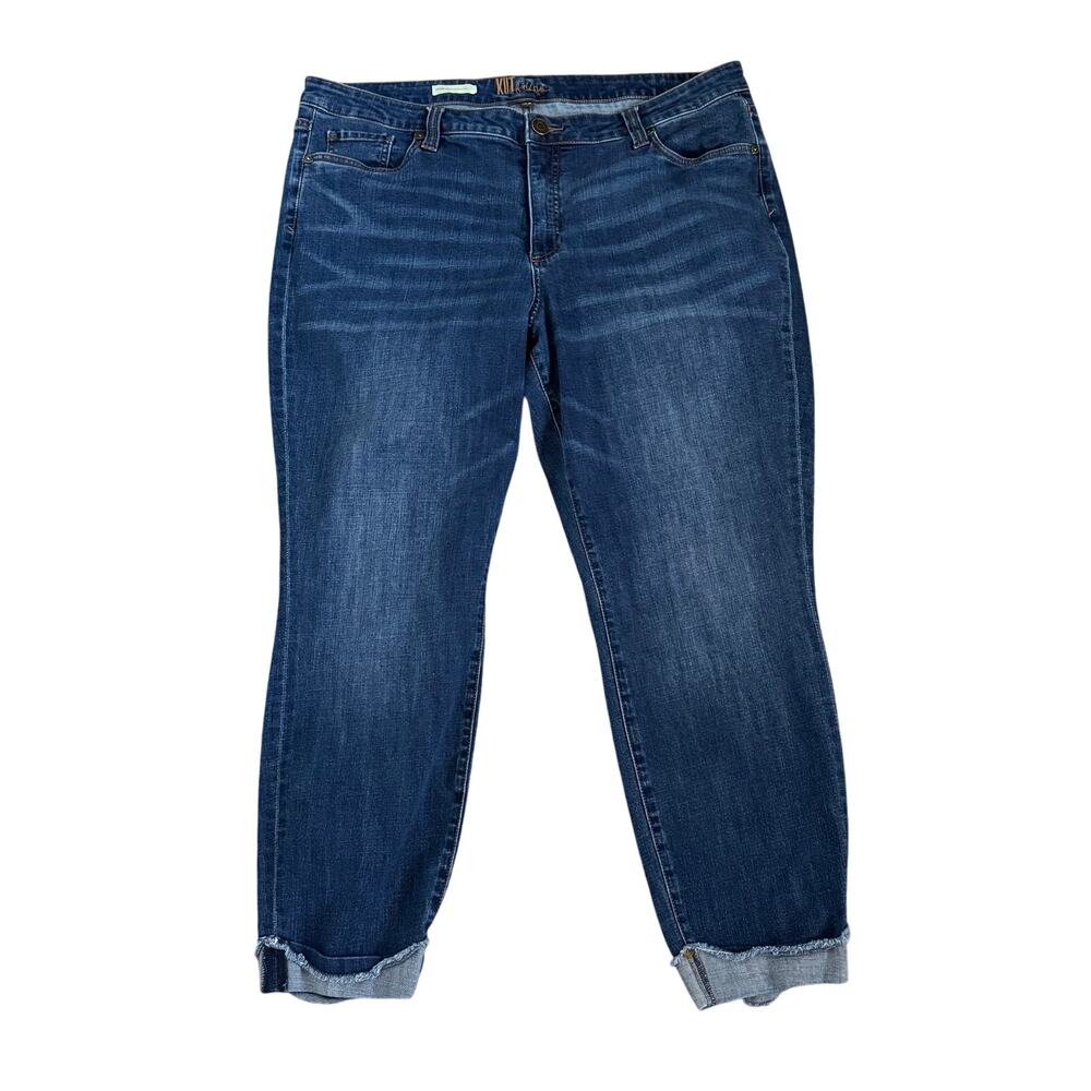 KUT from the Kloth Jeans Womens 18W Plus Size Asher Ankle Straight Blue Denim